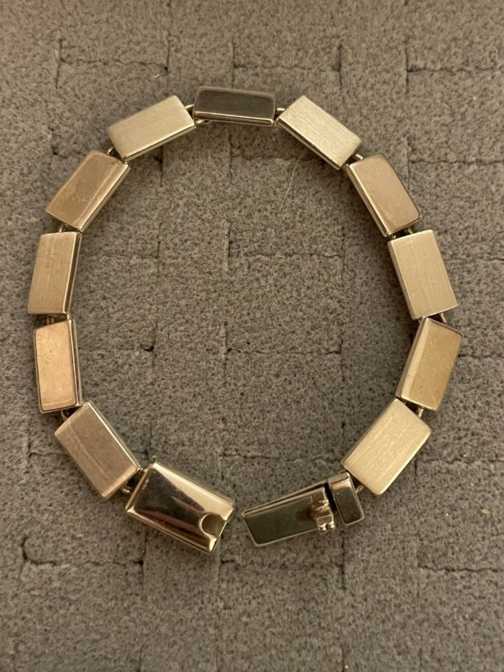Vintage Sterling Silver Bracelet 23 grams 7" Modern Links Panels Mid Century - Picture 4 of 10
